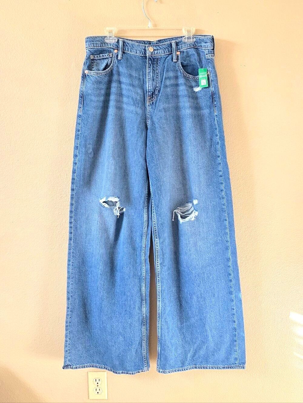 GAP Womens Ripped Baggy Mid Rise Denim Jeans - Size 31